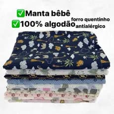 Manta Para Bêbê dupla face Com Sherpa+tricoline 100% Algodão