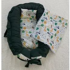 Ninho Redutor de Berço para Bebê e recém nascido + Almofada Anatômica + Manta Soft estampada