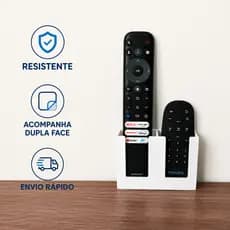 Suporte Porta Controle Remoto 2 Controles De Parede Com Dupla Face Resistente Várias Cores