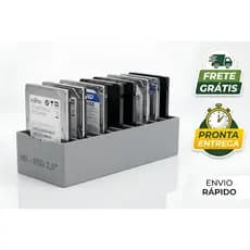 Suporte Porta HD E SSD 2.5 Reforçado Organizador De Mesa E Bancada 10 Slots