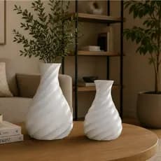 Kit 2 Vasos Decorativos Helicoidais Premium - Design Moderno Luxo Envio Imediato