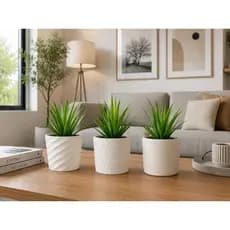 Kit 3 Mini Vasos Geométricos Decorativos Suculentas Mesa e Escritório Resistente - Luxo