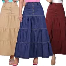 Saia Jeans Feminina Saia Longa 3 Marias Saia Com Botões