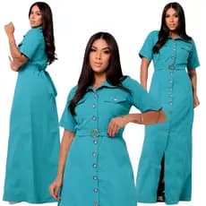 Vestido Alfaiataria Com Bolso E Fenda Vestido Longo Feminino Moderno Para festa