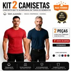Kit 2 Camiseta Masculina Basica Lisa Algodão Conforto Premium Cores Sortidas Oportunidade