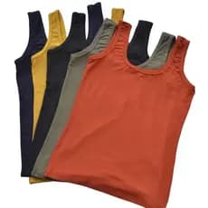 Kit 5 Blusa Feminina Lisa Alça Larga Básica Lisa