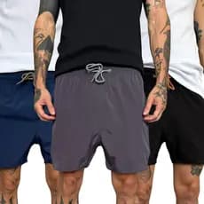 KIT 3 Short Elastano Mauricinho Masculino Curto Lycra Treino Corrida Academia