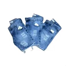 KIT 2 Bermuda Jeans Masculina infantil juvenil rasgada com regulador 01 ao 16
