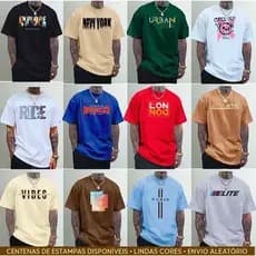 kit 5 Camisetas Masculinas Premium/P ao G6/algodão/plus size/Envio rápido/Estilo Urbano