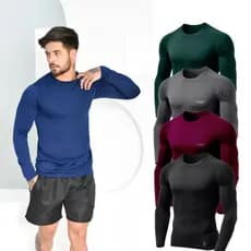 Kit 05 Camisetas Proteção Solar UV Malha Fria Segunda Pele Camisa Térmica Unissex Academia