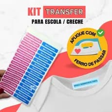Transfer para Uniforme Escolar Personalizado | Kit 20 Unidades | Aplique com Ferro de Passar
