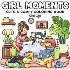 Livro para Colorir Grande A4 Livro de Colorir Girl Moments