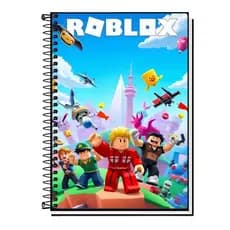 Caderno Escolar Gamer  Roblox Capa Dura 1, 10 ou 20 Matérias