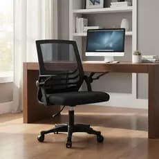 Cadeira Escritório Ergonômica Mesh Preta Giratória LC1 Vinik