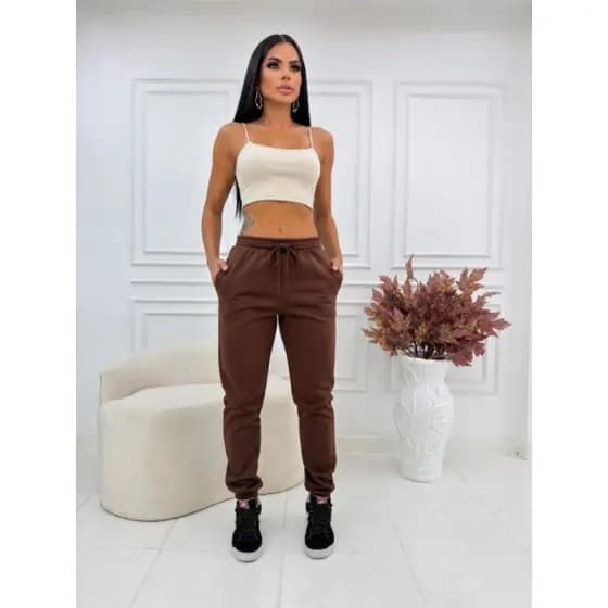 Calça  Moletom  Flanelado  Premium 100%  Poliéster  Feminina –   inverno muito confortavel pra o dia dia