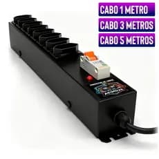 Filtro de Linha 20A 8 Tom. Cabo 1mt / 3mt / 5mt [ASIMOVE PREMIUM] Pintura Eletrostática Premium