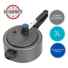 PANELA DE PRESSÃO 3 LITROS ANTIADERENTE- ALUMINIO RAMOS -SELO INMETRO-A- ENVIO IMEDIATO-