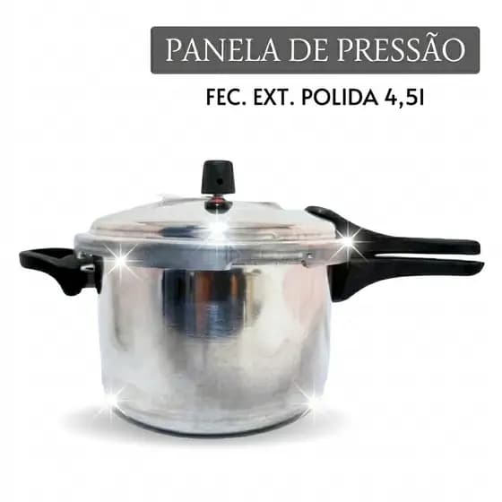 PANELA DE PRESSÃO 4,5 L FECHAMENTO EXTERNO ASJ + ENVIO RAPIDO E SEGURO