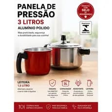 PANELA DE PRESSÃO  POLIDA+ LEITEIRA  POLIDA MÉDIA VERMELHA+ ENVIO SEGURO E RÁPIDO