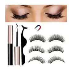 Kit Cílios E Delineador Magnéticos Com Pinça Magnetic Eyelashes