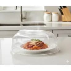 Tampa Microondas Transparente Com Respiro Regulável Anti Respingos BPA Free Fácil Limpeza Universal