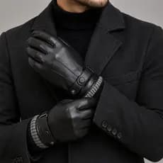 Luva Masculina Premium Couro Inverno Ajustável