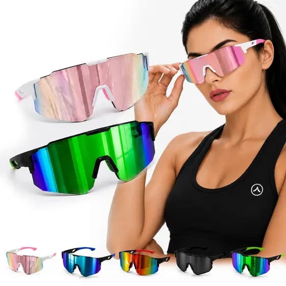 Kit 2 Óculos de Sol Esportivo Varias Cores UV400 Bike Corrida Praia