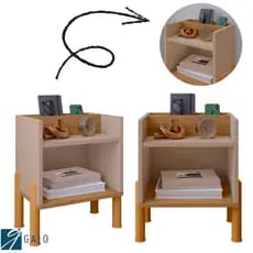 2 Mesas de Cabeceira Suspensas Madri com Nicho e Porta Celular – Design MODERNO para Quarto