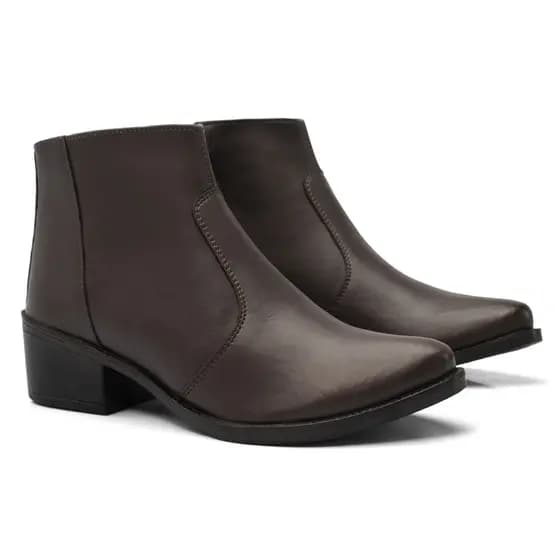 Bota Cano Curto Fh Vestuários Lisa Com Costura Aparente