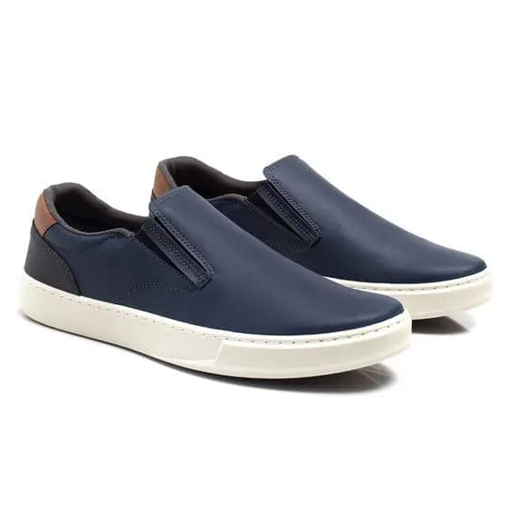 Slip On Fh Vestuários Sola Reta Macia Costura Aparente