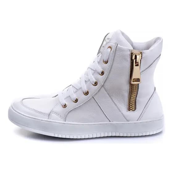 Bota Cano Alto De Couro Legítimo Tenis Botinha Performance