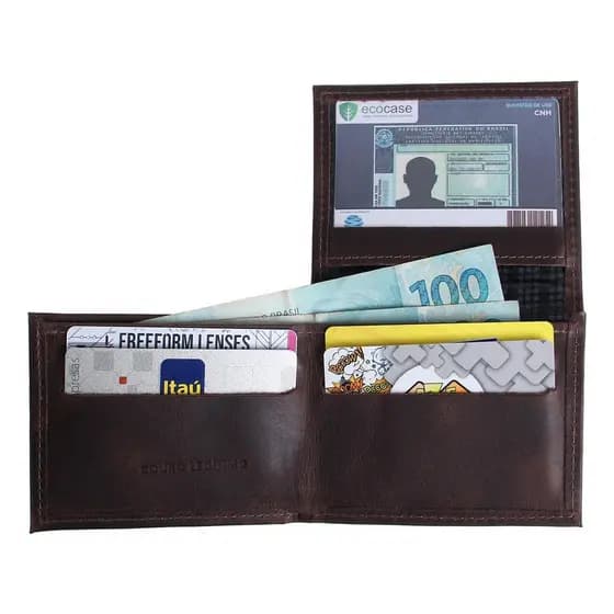 Kit 20 Carteiras Em Couro Slim Masculina Barato Reforçada