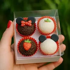 Caixa para 4 Doces Presente Brigadeiro Forminha n4 e n5 Lembrancinha Kit 10~20