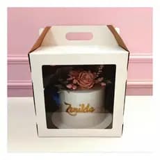 KIT 5~20 Caixas Bolo Alto Visor Confeitaria Cakebox 15x15x15cm - Bentô Cake - Mini Bolo