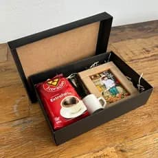 KIT 5~10 Caixas Presente 35x24x9cm Preta | Embalagem Durável Resistente Sofisticada Organizadora