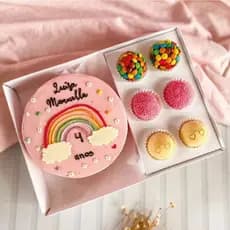 CAIXAS BENTO CAKE + 6 DOCES 21x15x09cm B6B - MINI BOLO, PRESENTE DIA DAS MÃES KIT 5~20