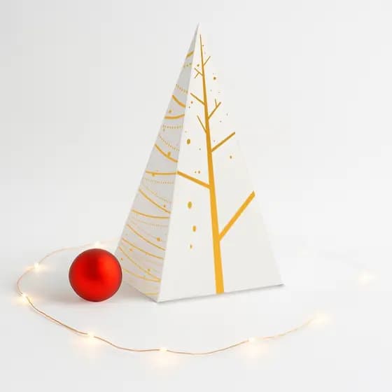Caixas 8x8x20 Pinheirinho Branca para Trufas Cones Biscoito Natalino 20 Unidades