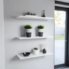 Kit 3 Prateleiras Mdf Suporte Resistente Quarto Sala Banheiro Cozinha Parede Decoração Escritório, Rack - Envio imediato