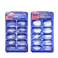 2 CAIXA TOTAL 200 Unhas postiça Bailarina (natural/transparente) Acrigel Gel Unha Alongamento