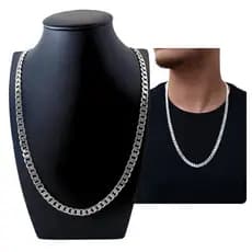 Cordão de Prata 925 Grumet 70cm Italiano Elo Escamado Polido 7mm Masculino Vitalícia Italy De Lei