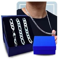 Corrente Colar Masculina Grumet 7mm Prata 925 Escamado 3x1 Premium 70cm Italian Original