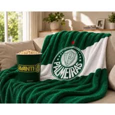 Kit Palmeiras Balde de Pipoca com Manta Futebol