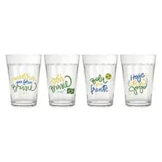 Copo Americano de Vidro Decorado Frases Brasil Copa do Mundo 190ml - Sortido