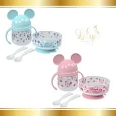 Kit Alimentação Minnie e Mickey Baby introdução 4 peças