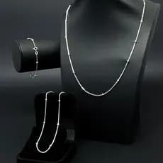 Colar Prata 925 Pulseira Tornozeleira Legítima Veneziana v12 Original Bolinhas Feminina Prata