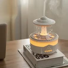 Umidificador De Nave com Gotas de Chuva Alienígena Difusor Aromatizador Anti Gravidade Led 7 cores