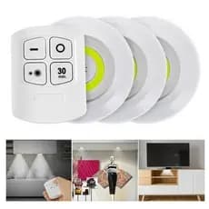 Luminária Kit 3 Lâmpada Led Spot Sem Fio Controle Remoto Lâmpada Led Sem Fio EC6860