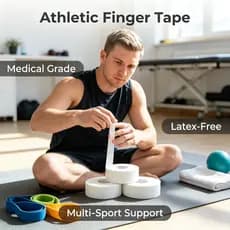 1 Rolo De Fita Esportiva De Dedo Branco Respirável – Médica Descartável Para Pés Livre De Resíduos E Rasgável À Mão Ótim