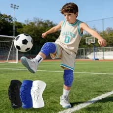 1 Peça Joelheiras Infantis Para Basquete E Futebol , Manga De Joelho De Compressão Leve Respirável , Equipamento Esporti