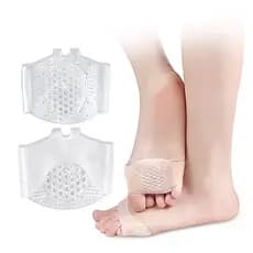 1 Par Respirável Engrossar Favo De Mel Médico Gel De Silicone Antiderrapante Antepé Palmilhas De Meia Jarda Para Sapatos